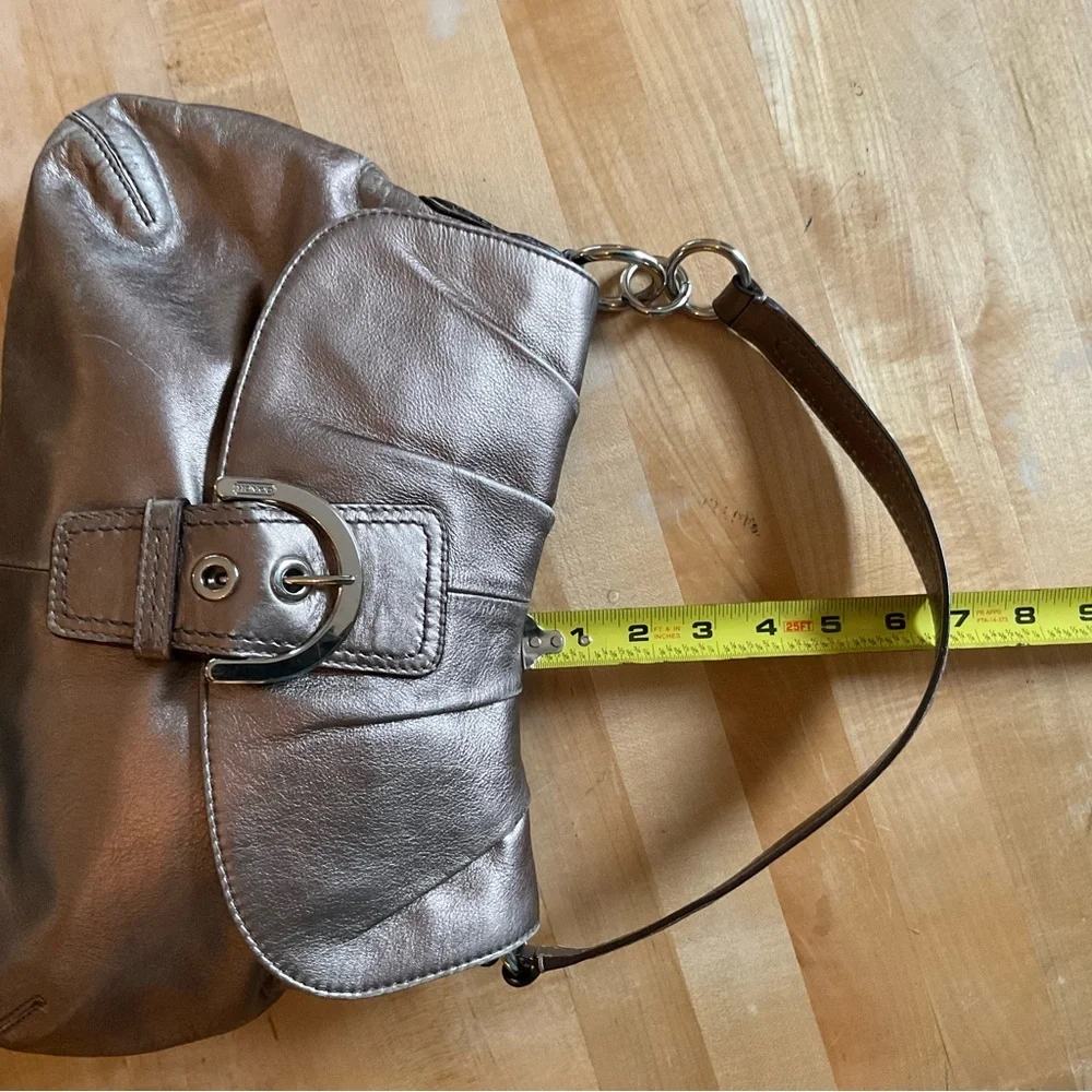 Coach Metallic Leather Hobo Shoulder Bag | Gold Bronz - Picture 15 of 16